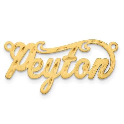 Gold-Plated Satin Diamond-Cut Name Plate Sterling Silver XNA187GP, MPN: XNA187GP,