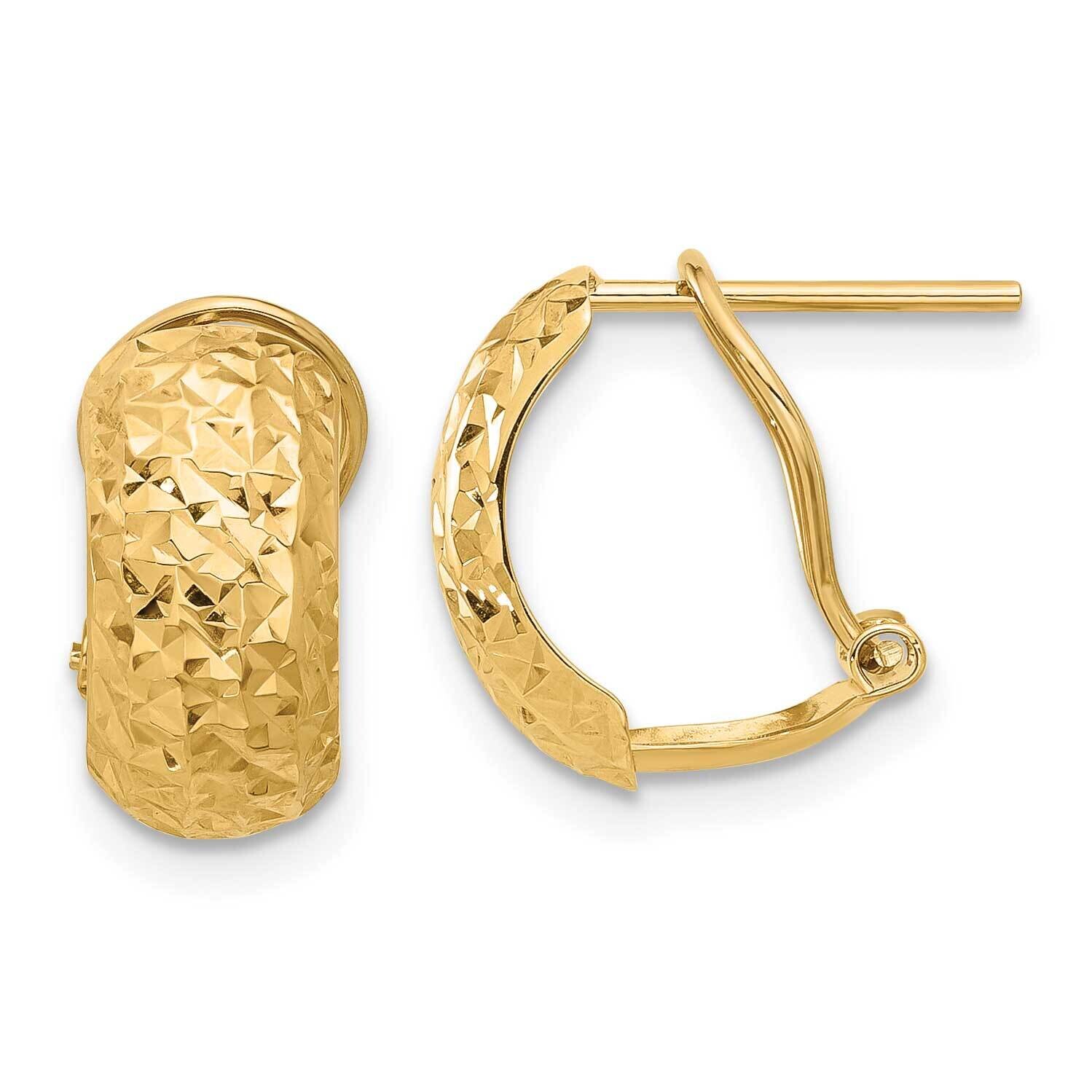 Diamond-Cut Omega Back Earrings 14k Polished Gold TF2334, MPN: TF2334, 196904100363