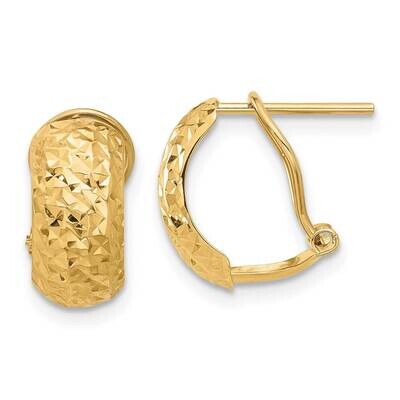 Diamond-Cut Omega Back Earrings 14k Polished Gold TF2334, MPN: TF2334, 196904100363