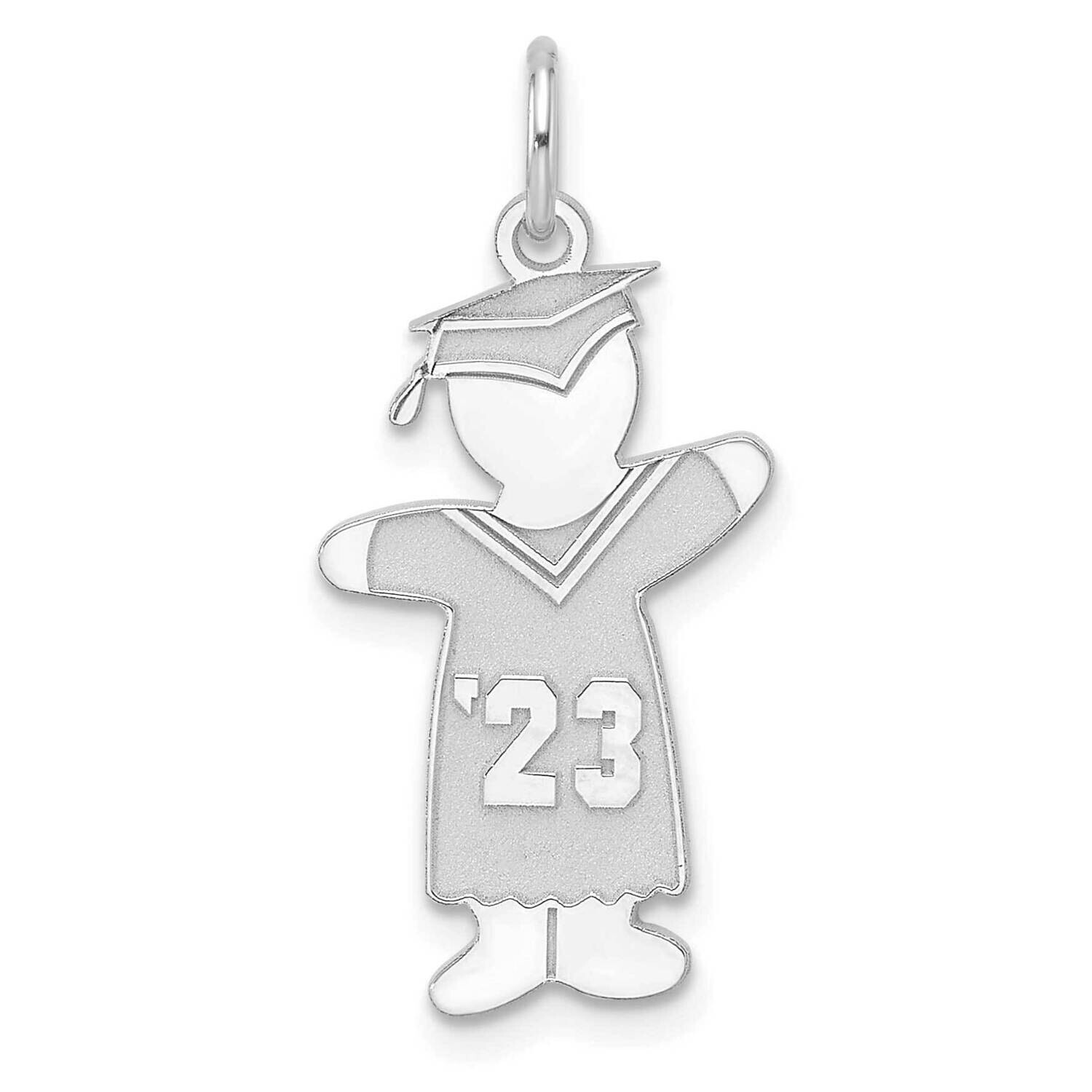 Class Of 2023 Boy Cuddle Charm Sterling Silver Rhodium-Plated XK1975SS, MPN: XK1975SS,