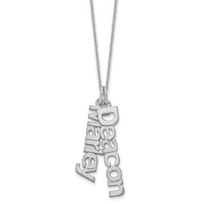 Brushed 2 Name Charm Necklace 14k White Gold XNA650/2W, MPN: XNA650/2W,