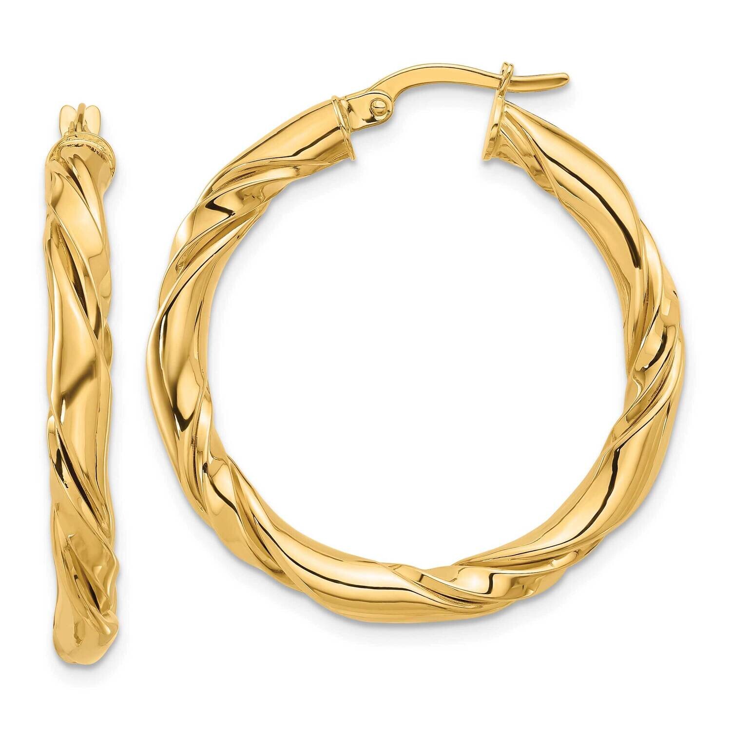 Twisted Hoop Earrings 14k Polished Gold TF2248