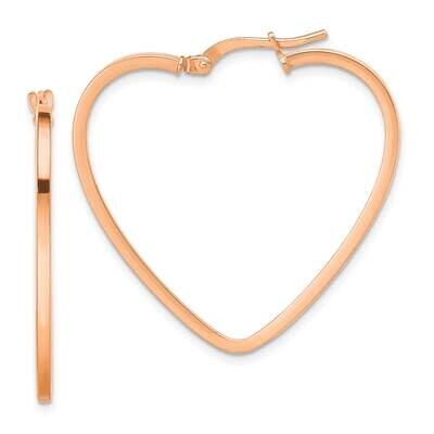 Polished Heart Hoop Earrings 14k Rose Gold TF1744R, MPN: TF1744R, 191101974632