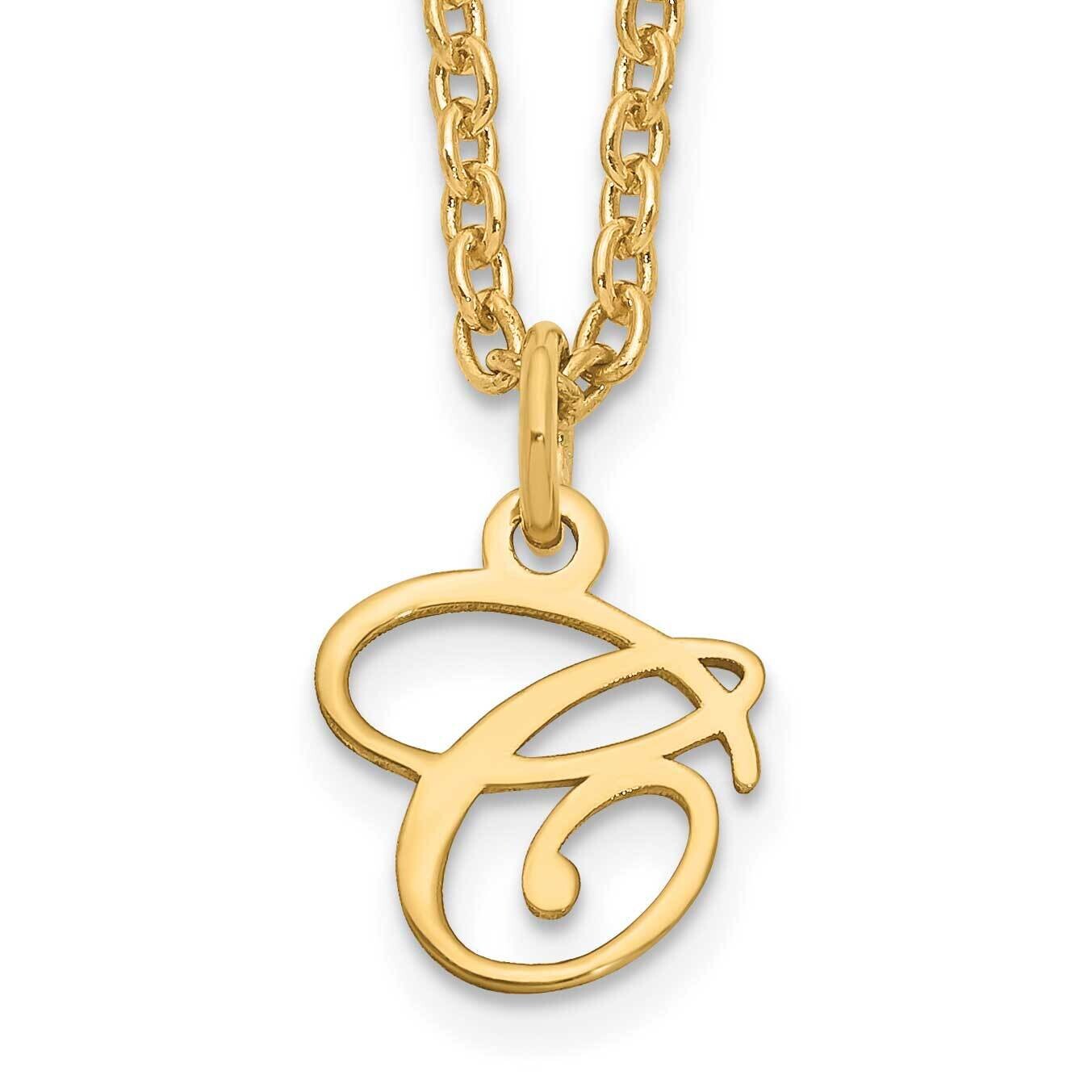 Gold-Plated Letter C Initial Necklace Sterling Silver XNA756GP/C, MPN: XNA756GP/C,