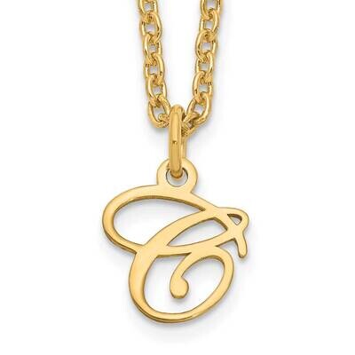 Gold-Plated Letter C Initial Necklace Sterling Silver XNA756GP/C, MPN: XNA756GP/C,