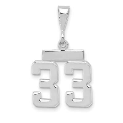 Small Polished Number 33 Charm 14k White Gold WSP33, MPN: WSP33, 196904075128