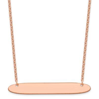Rose-Plated Large Polished Oblong Blank Bar Necklace Sterling Silver XNA1209RP, MPN: XNA1209RP,