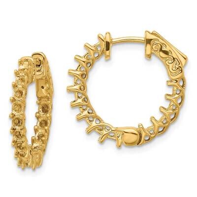 Round Hoop Safety Clasp Earring Mountings 14k Gold XE2008, MPN: XE2008, 191101637940