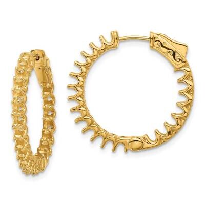 2.1Ct 42-2.3mm In Out Hoop Safety Clasp Earring Mountings 14k Gold XE3269, MPN: XE3269,