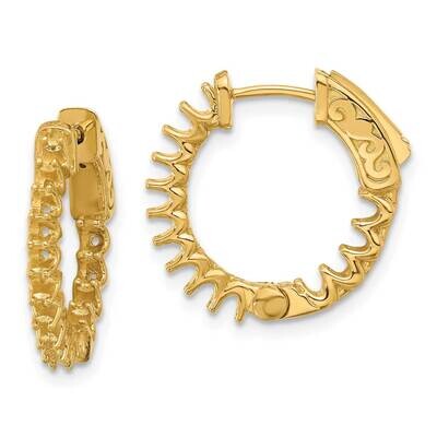 .84Ct. 28-2.0mm In/Out Hoop Safety Clasp Earring Mountings 14k Gold XE3246, MPN: XE3246,