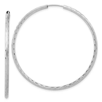 Polished Satin Diamond-Cut 2.00mm Endless Hoop Earrings 14k White Gold TF2188W, MPN: TF2188W, 19690…