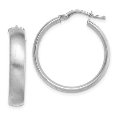 Medium 5mm Satin Hoop Earrings 14k White Gold TF1749W, MPN: TF1749W, 191101974755