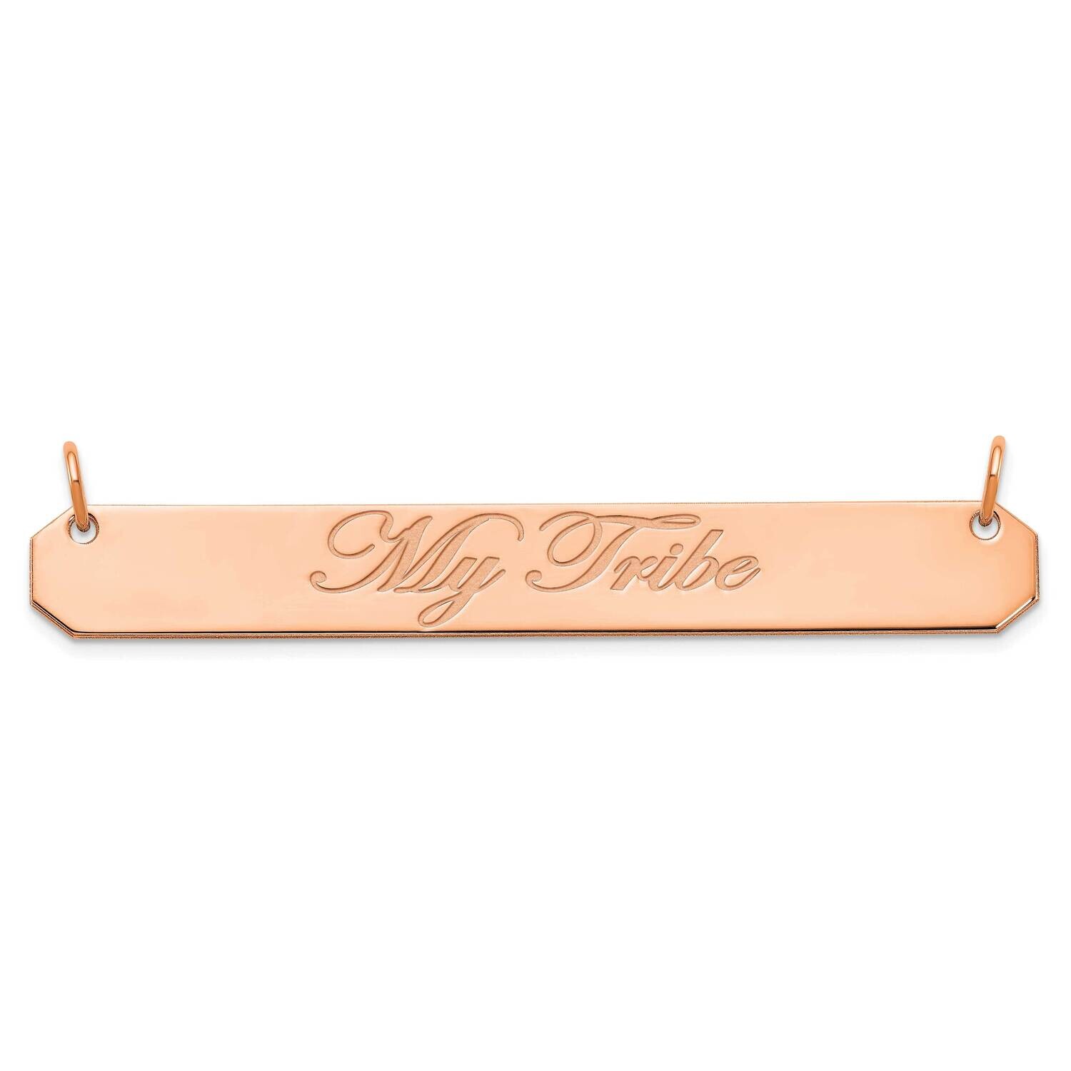 Rose-Plated Large Polished Edwardian Script Bar Necklace Sterling Silver XNA1225RP, MPN: XNA1225RP,
