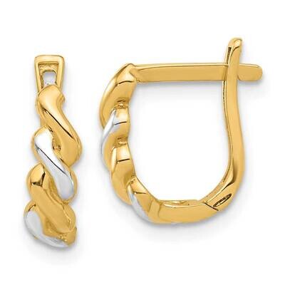 Rhodium Hinged Post Earrings 14k Gold TF2281, MPN: TF2281,