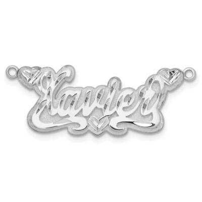 3D Diamond-Cut Hearts Name Plate 14k White Gold XNA245W, MPN: XNA245W,