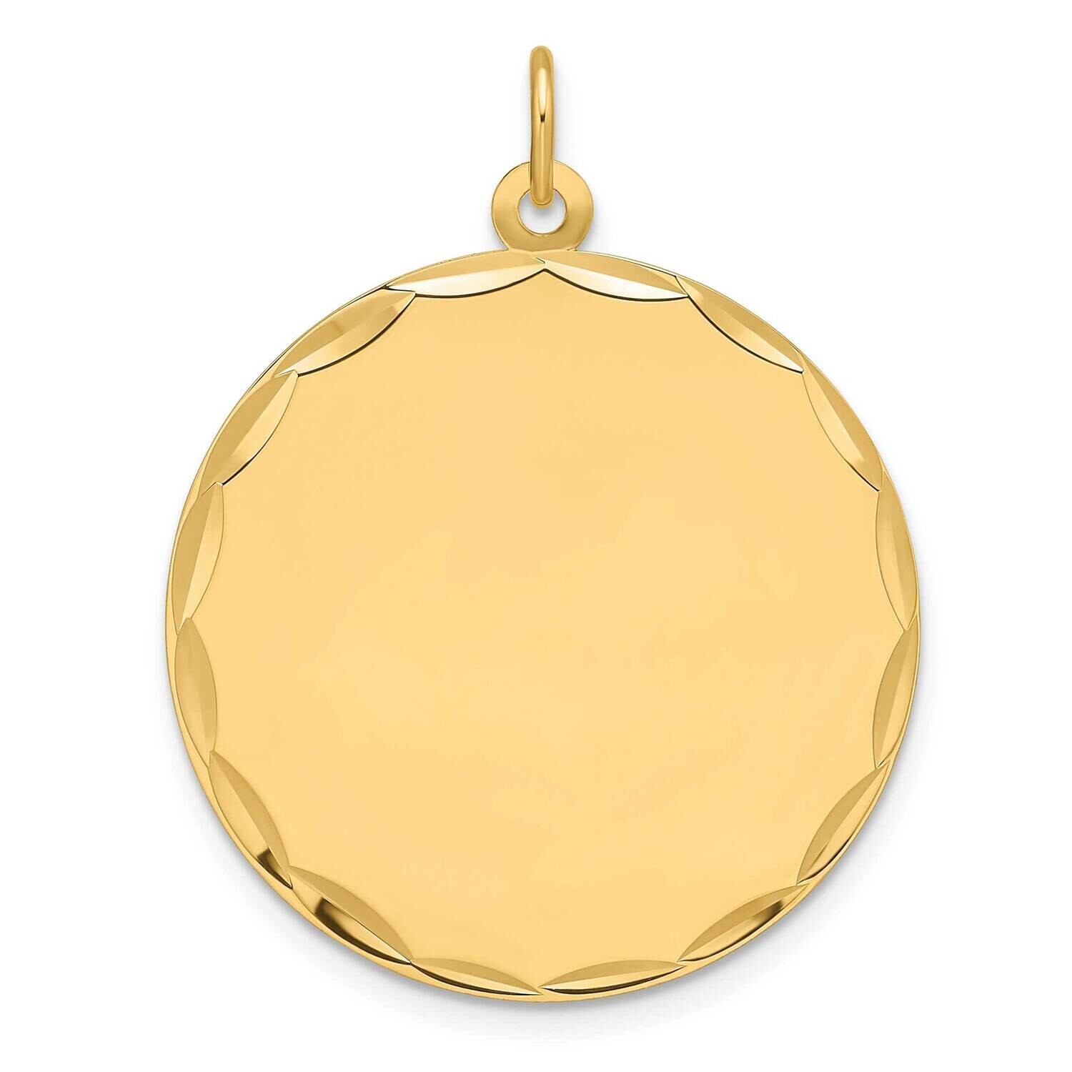 Etched .027 Gauge Engravable Round Disc Charm 14k Gold XM678/27, MPN: XM678/27,