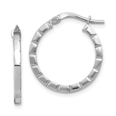 Small Striped Edge Hoop Earrings 14k White Gold TF1941W, MPN: TF1941W, 191101975271