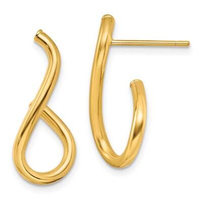 23.25mm Polished Twisted Teardrop Post Dangle Earrings 14k Gold TF1742, MPN: TF1742, 191101974588