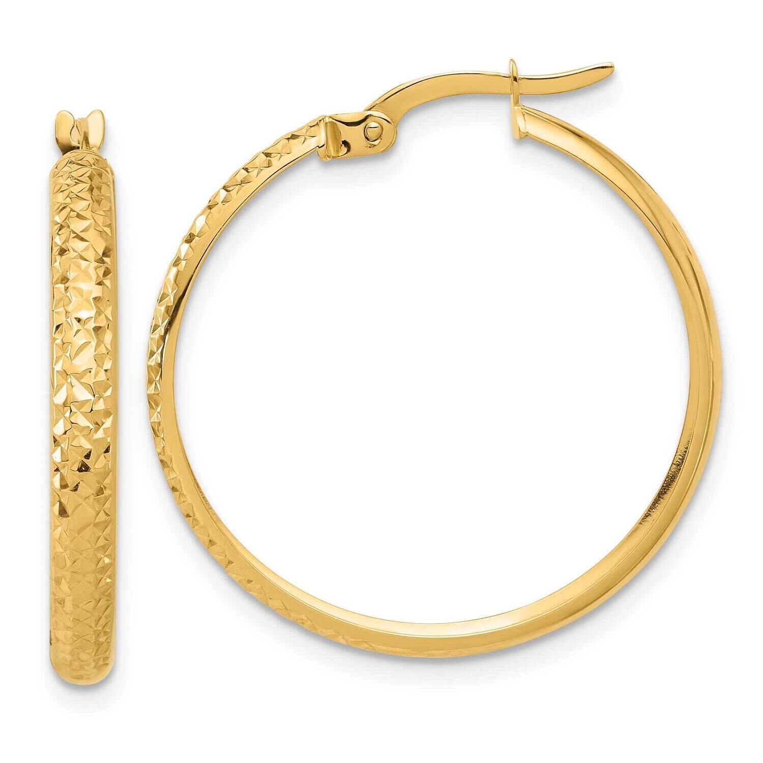 Diamond-Cut Hoop Earrings 14k Polished Gold TC1044