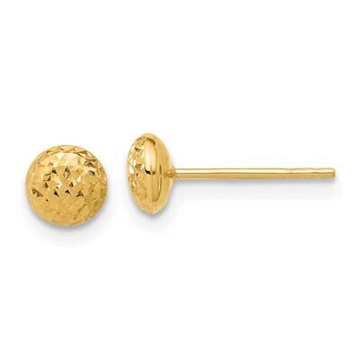 Diamond-Cut 5.5mm Button Post Earrings 14k Polished Gold TF2336, MPN: TF2336,