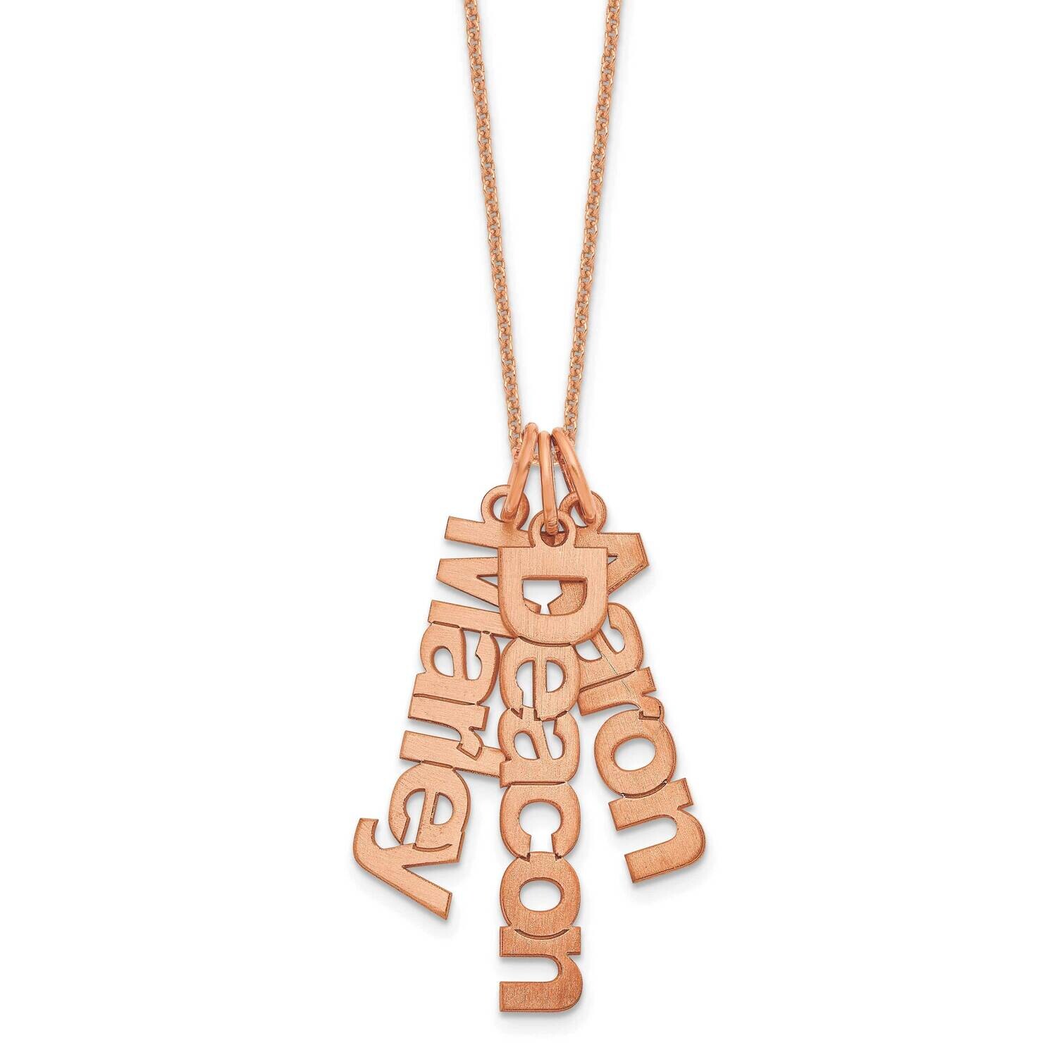 Brushed 3 Name Charm Necklace 14k Rose Gold XNA650/3R, MPN: XNA650/3R,