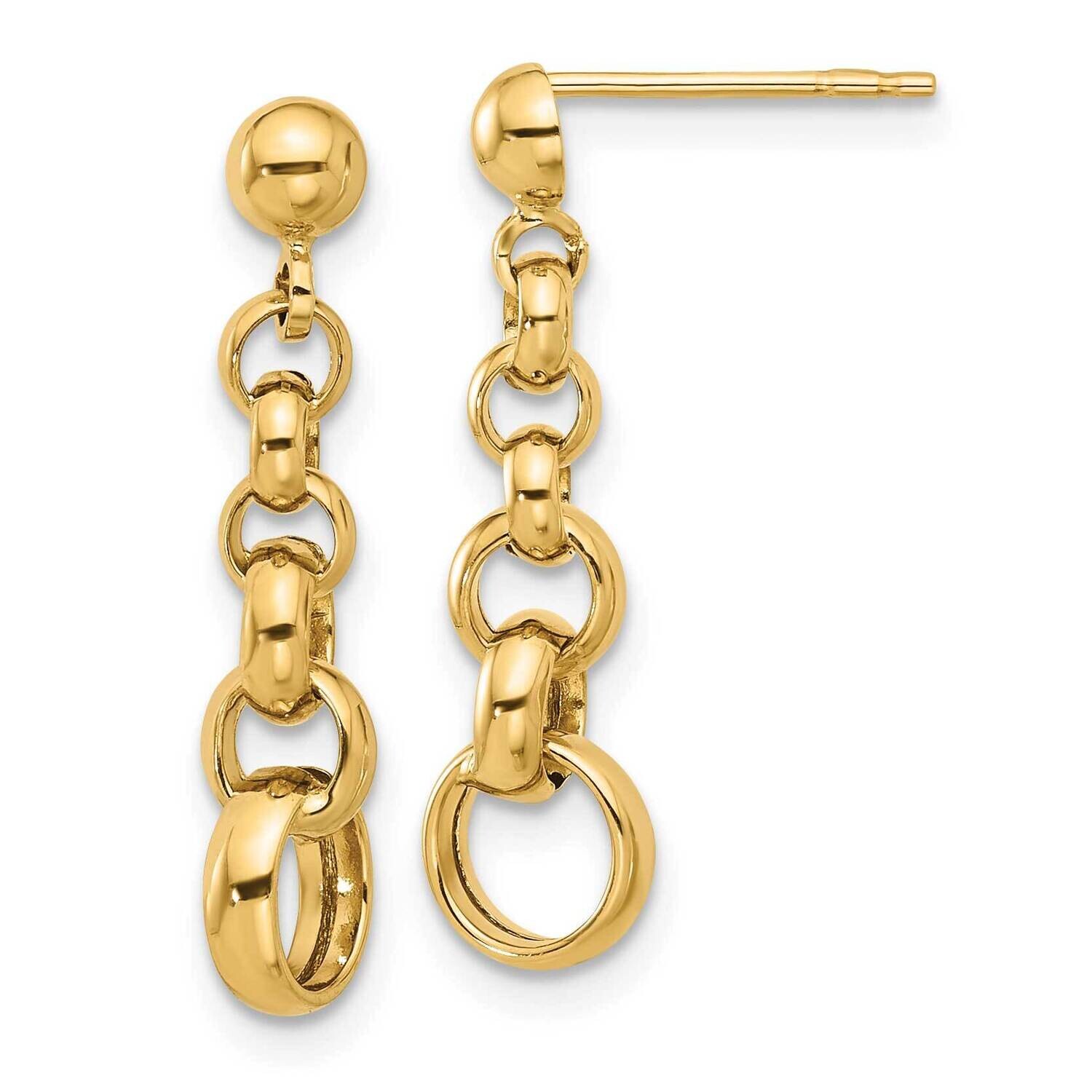 Circle Link Post Earrings 14k Polished Gold TF2319, MPN: TF2319,