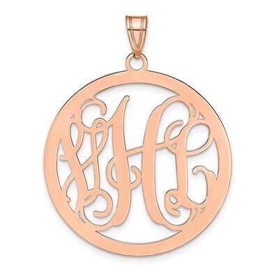 Rose-Plated Polished Circle Monogram Pendant Sterling Silver XNA499RP, MPN: XNA499RP,