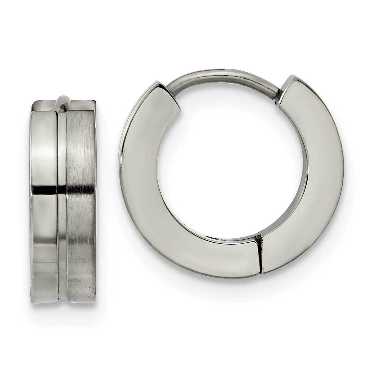 Chisel Brushed Polished 4mm Huggie Hoop Earrings Titanium TBE123 by Chisel, MPN: TBE123, 8839577588…