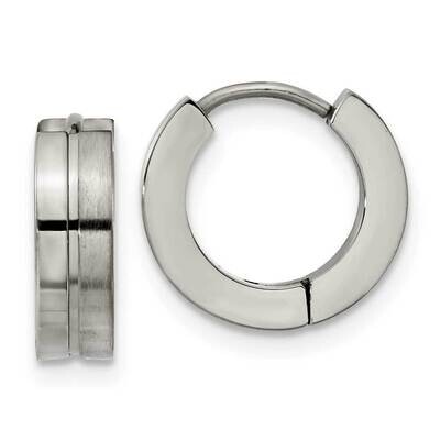 Chisel Brushed Polished 4mm Huggie Hoop Earrings Titanium TBE123 by Chisel, MPN: TBE123, 8839577588…