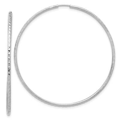 Diamond-Cut 1.50mm Endless Hoop Earrings 14k White Gold TF2181W, MPN: TF2181W, 196904148938