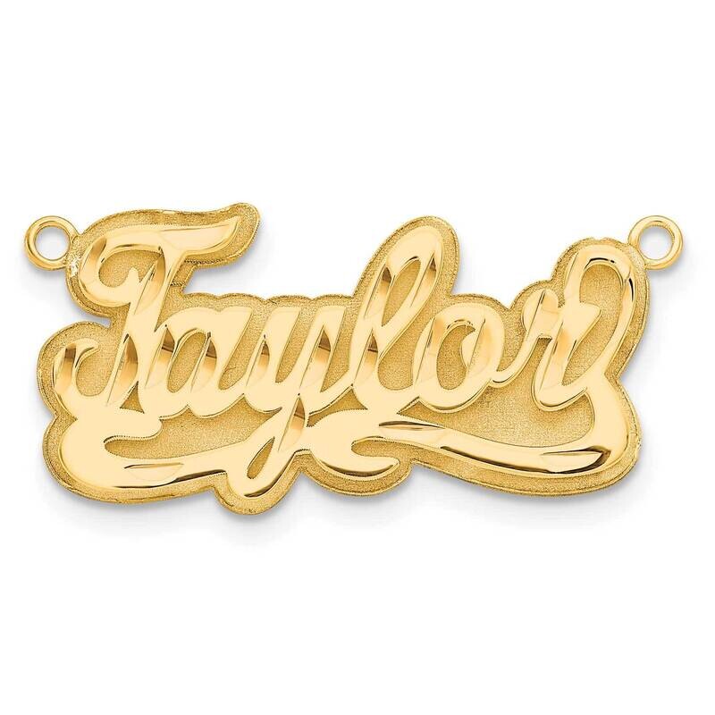 Gold-Plated 3D Diamond-Cut Name Plate Sterling Silver XNA244GP