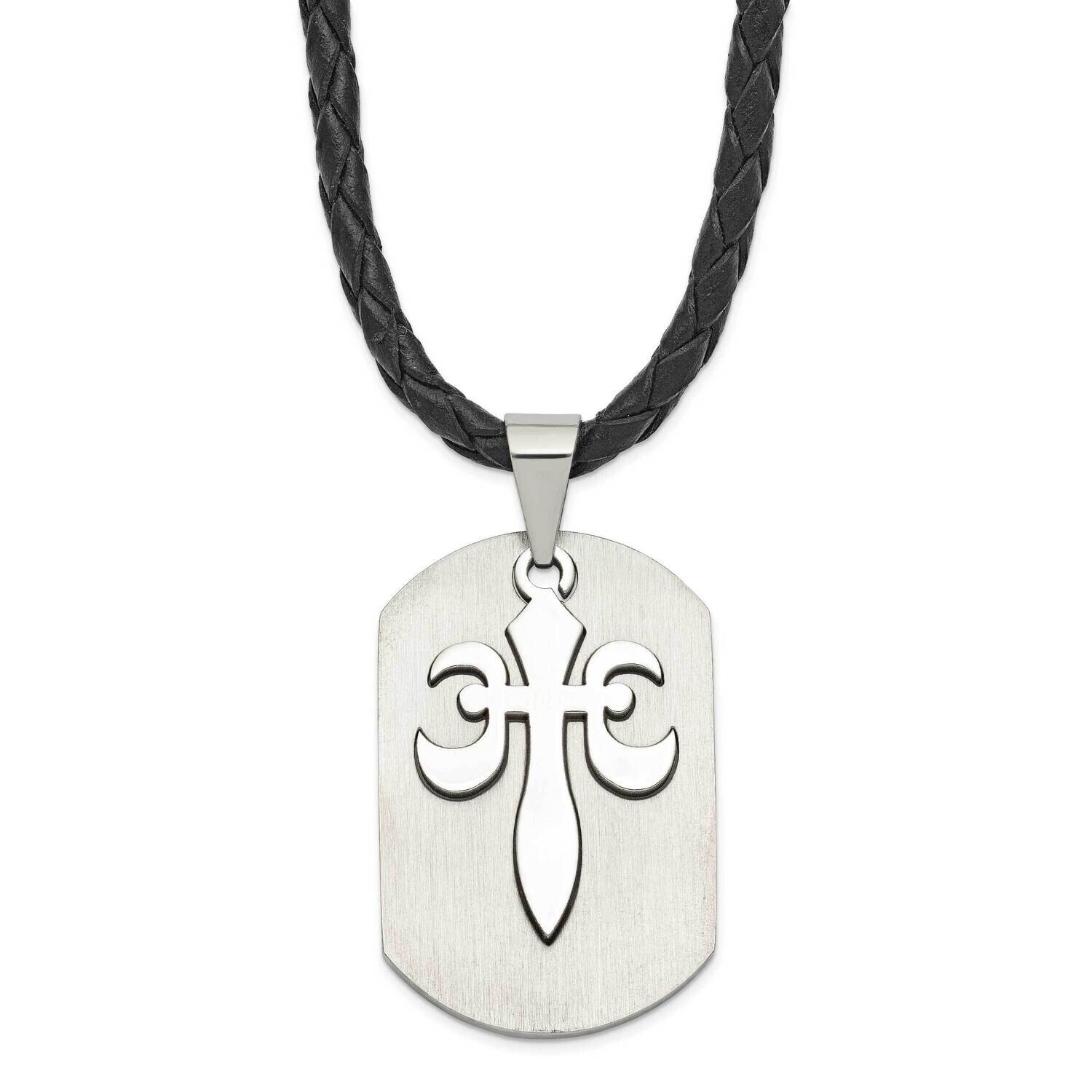 Fleur De Lis Cut-Out Dog Tag Necklace Stainless Steel SRN328-18 by Chisel, MPN: SRN328-18, 88395775…
