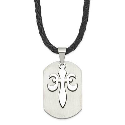 Fleur De Lis Cut-Out Dog Tag Necklace Stainless Steel SRN328-18 by Chisel, MPN: SRN328-18, 88395775…