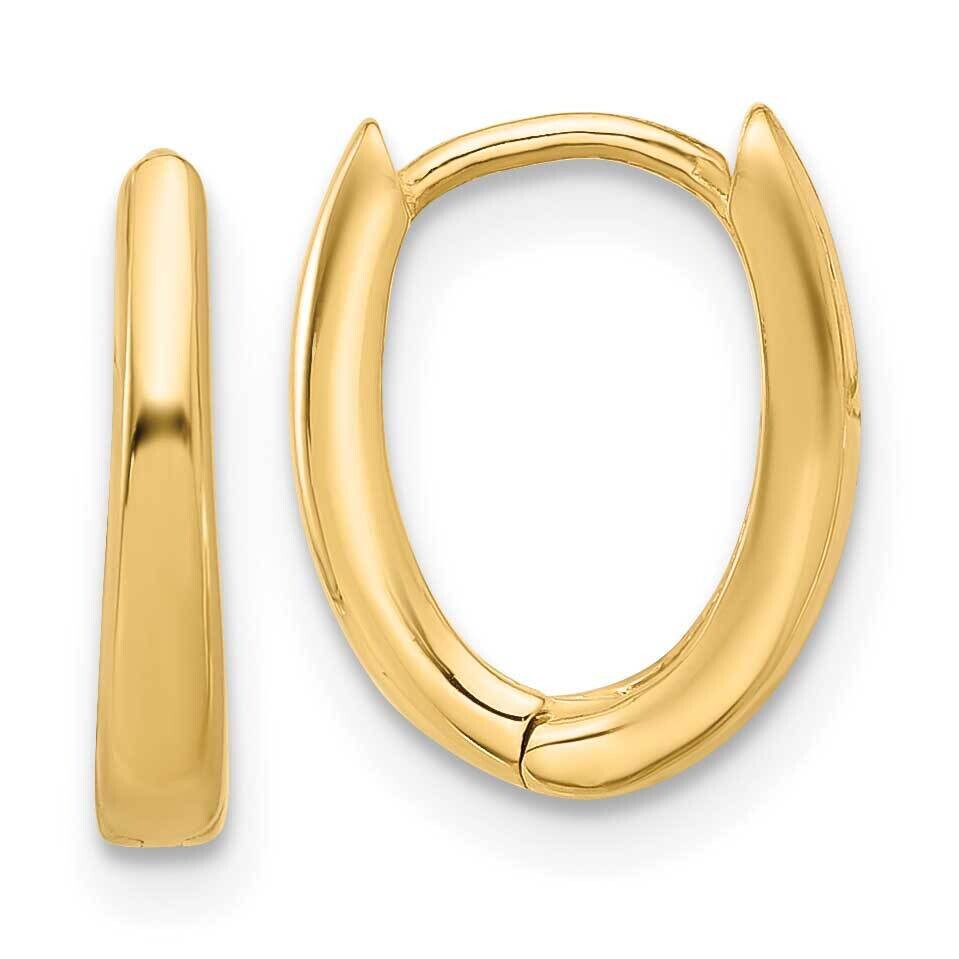 Oval Hinged Hoop Earrings 14k Polished Gold TF2284, MPN: TF2284, 196904100400