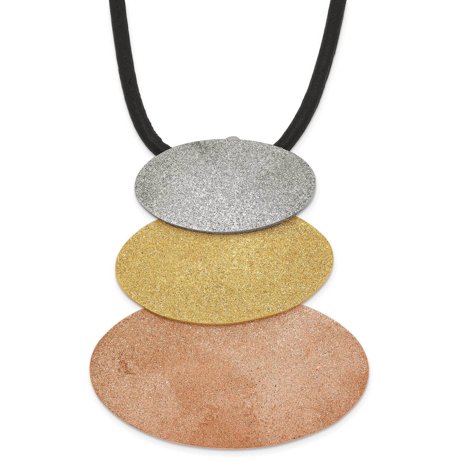 Tri-Color Ip-Plated Ovals 20In Ext Necklace Stainless Steel SRN821-20 by Chisel, MPN: SRN821-20, 88…