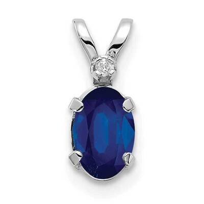 Diamond Sapphire Birthstone Pendant 14k White Gold XBE164W, MPN: XBE164W,