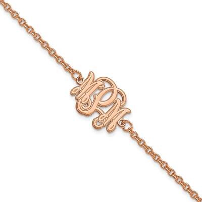 Rose-Plated Etched Outline Monogram Bracelet Sterling Silver XNA1266RP, MPN: XNA1266RP,