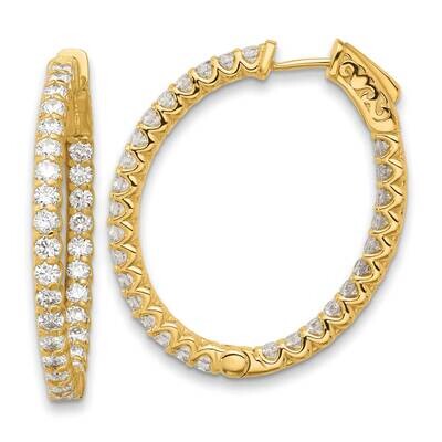 2.9Ct 58-2.3mm In Out Oval Hoop Safety Clasp Diamond Earrings 14k Gold XE3265AA, MPN: XE3265AA,