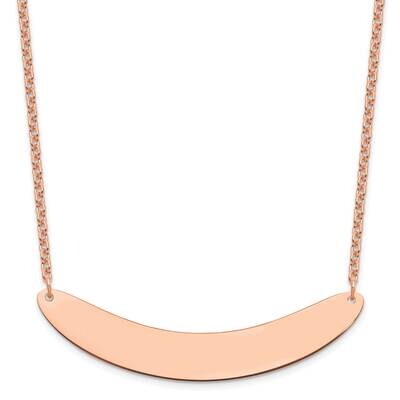 Rose-Plated Large Polished Curved Blank Bar Necklace Sterling Silver XNA1211RP, MPN: XNA1211RP,