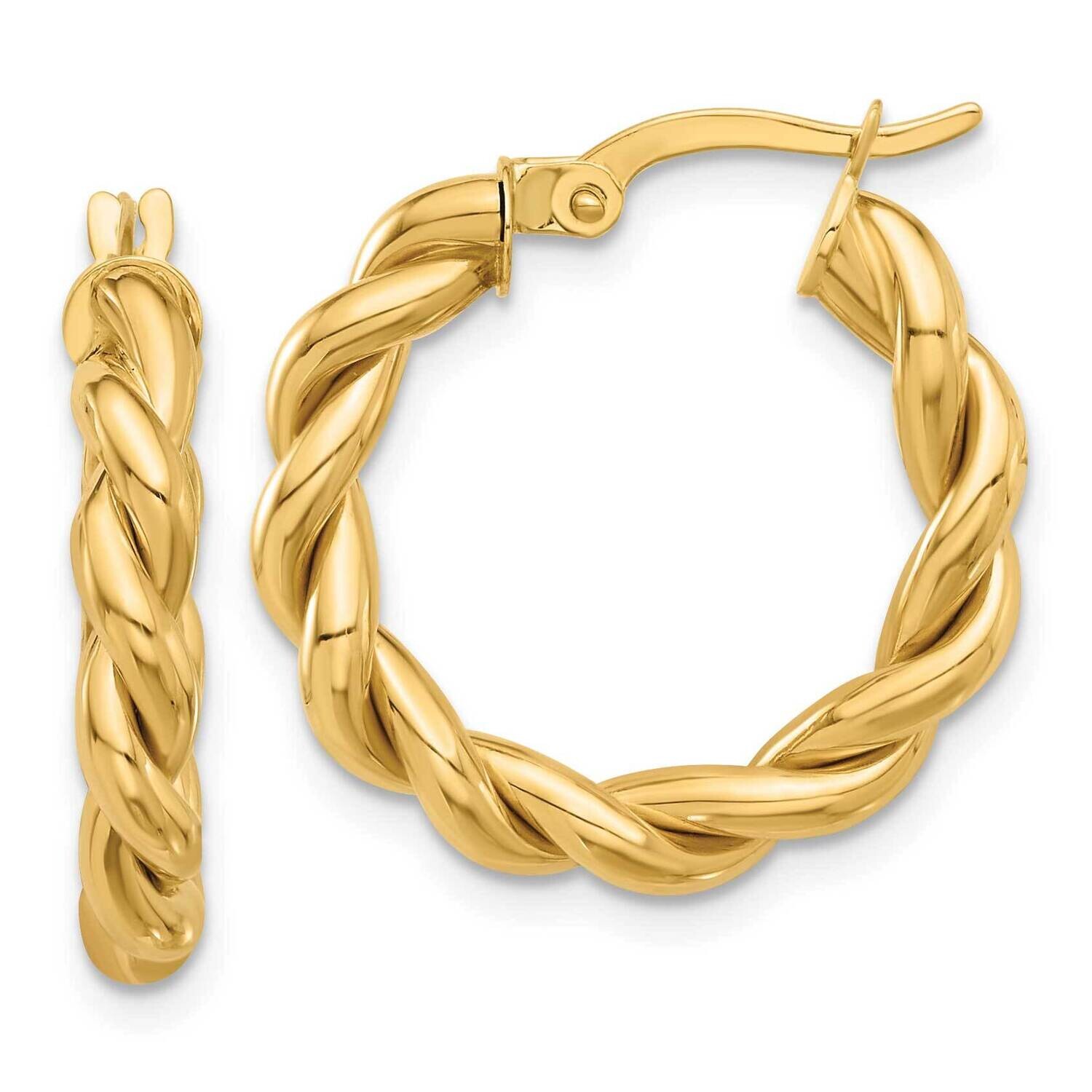 Twisted Hoop Earrings 14k Polished Gold TF2256