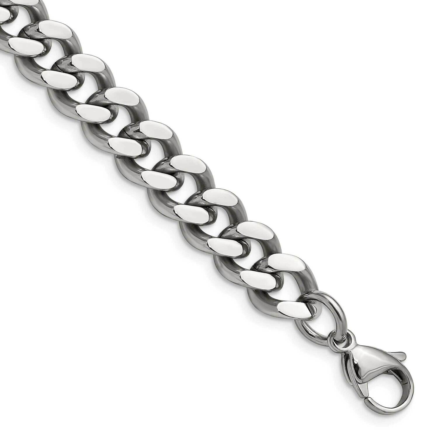 Chisel Polished 9.5mm 7.75 Inch Curb Chain Stainless Steel SRN691-8