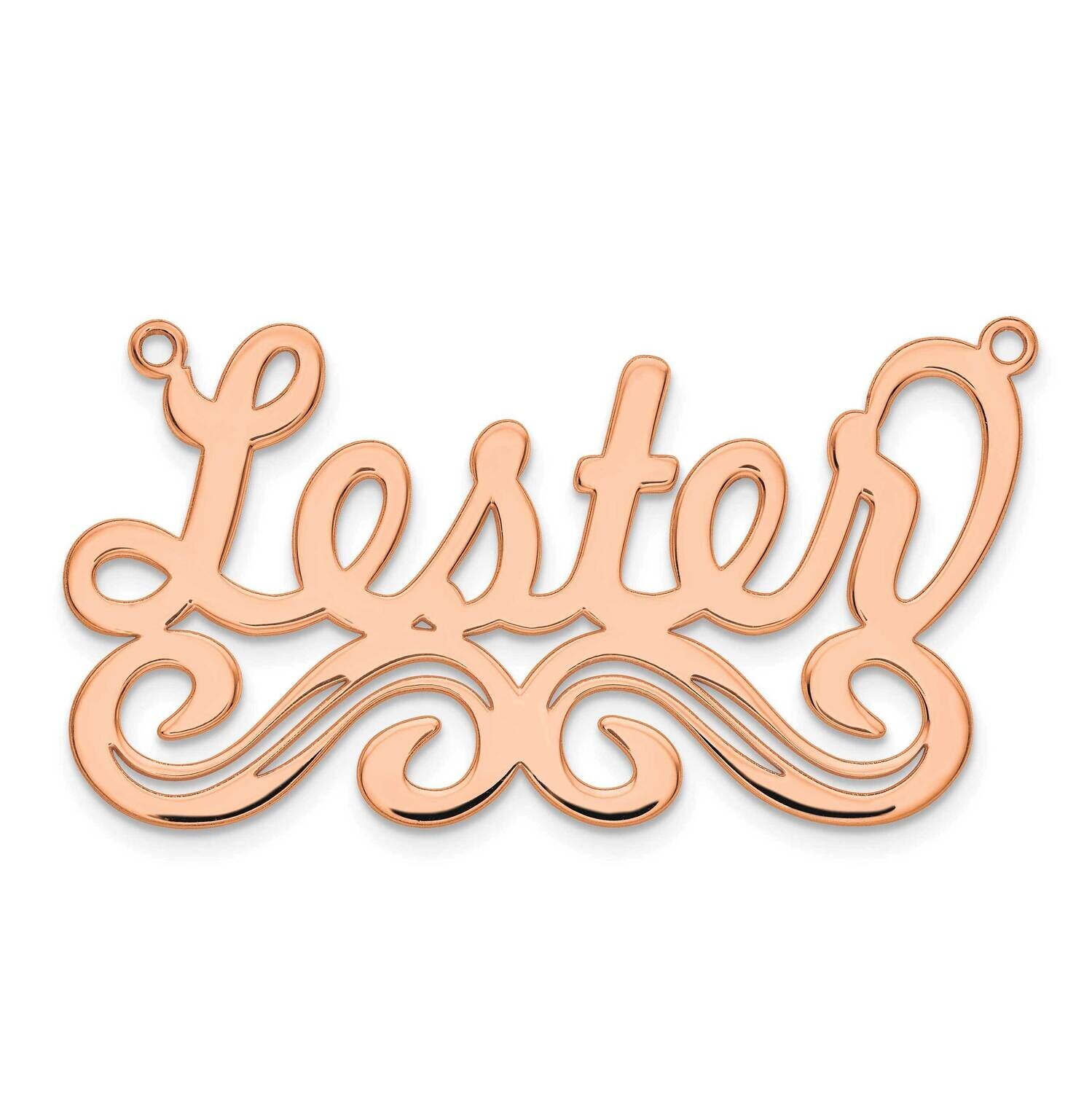 Rose-Plated Polished Name Plate Sterling Silver XNA1059RP, MPN: XNA1059RP,