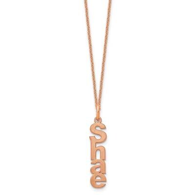 Brushed Vertical 1 Name Charm Necklace 14k Rose Gold XNA1256/1R, MPN: XNA1256/1R,