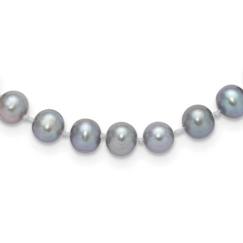 6-7mm Near Round Grey Fwc Pearl 18 Inch Necklace 14k Gold XF817-18, MPN: XF817-18,