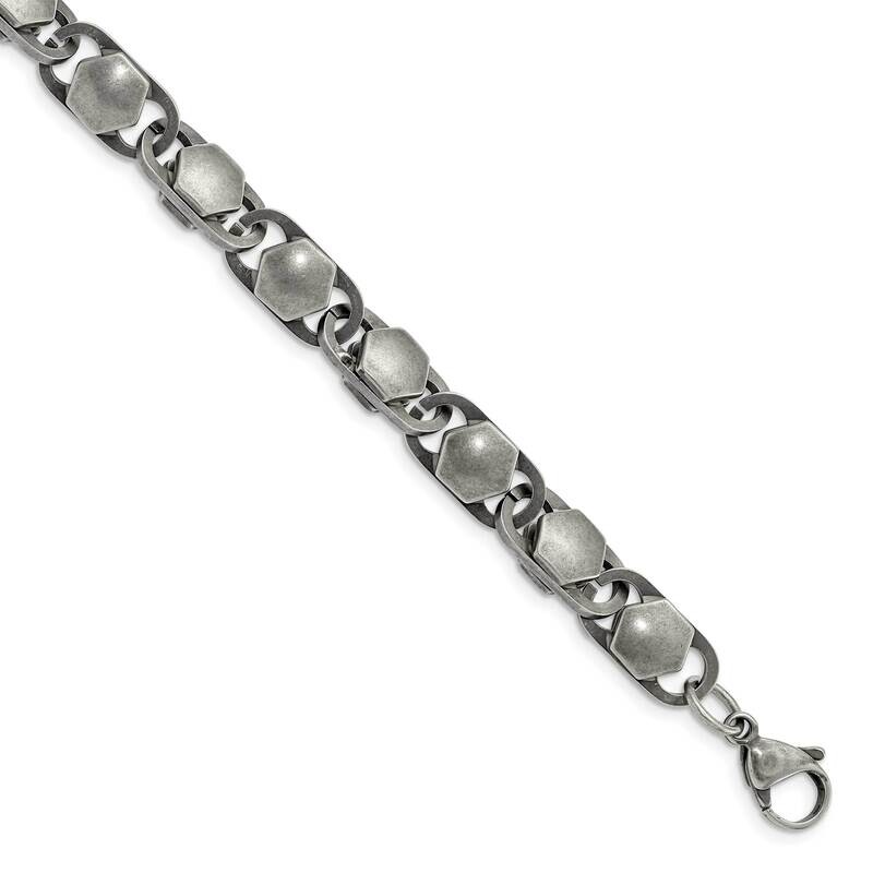 Chisel Antiqued Brushed 8.50mm 24 Inch Necklace Stainless Steel SRN3043-24
