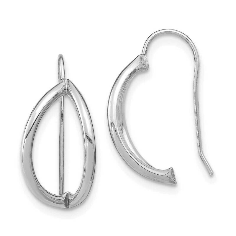 Half Circle Wire French Wire Earrings 14k White Gold TF1940W