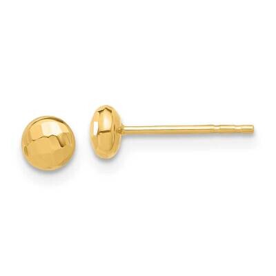 Diamond-Cut 4.5mm Button Post Earrings 14k Polished Gold TF2337, MPN: TF2337,