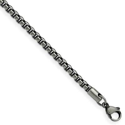 Chisel Antiqued Polished 3.9mm 8.5 Inch Rounded Box Chain Stainless Steel SRN1893-8.5 by Chisel, MP…
