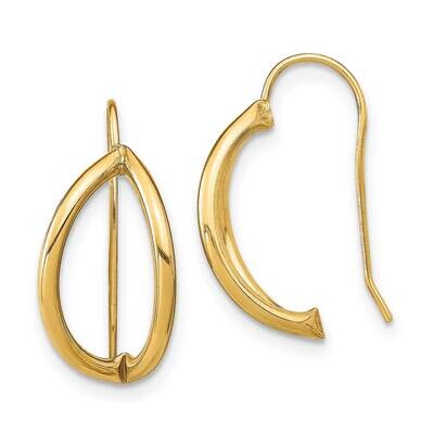 Half Circle Wire French Wire Earrings 14k Gold TF1940, MPN: TF1940, 191101975233