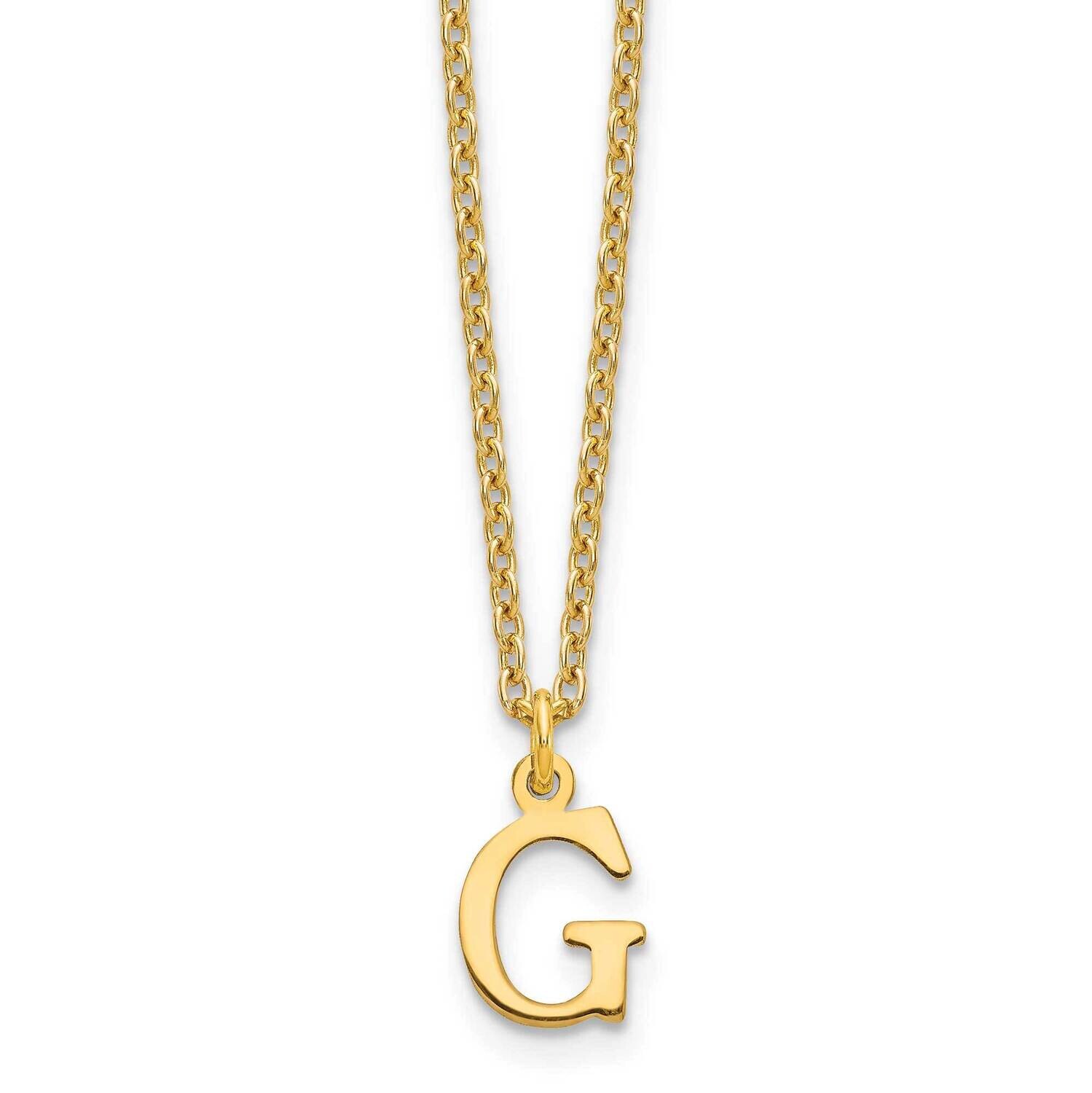 Gold-Plated Cutout Letter G Initial Necklace Sterling Silver XNA727GP/G